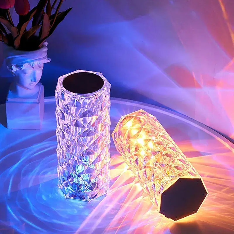 Crystal Rose Lamp – 16 Colour Changing LED Night Light with Remote & Touch Control
